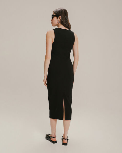 Vestido Midi Ojales Metálicos